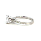 14K White Gold and Lab Grown Diamond Semi-Set Engagement Ring