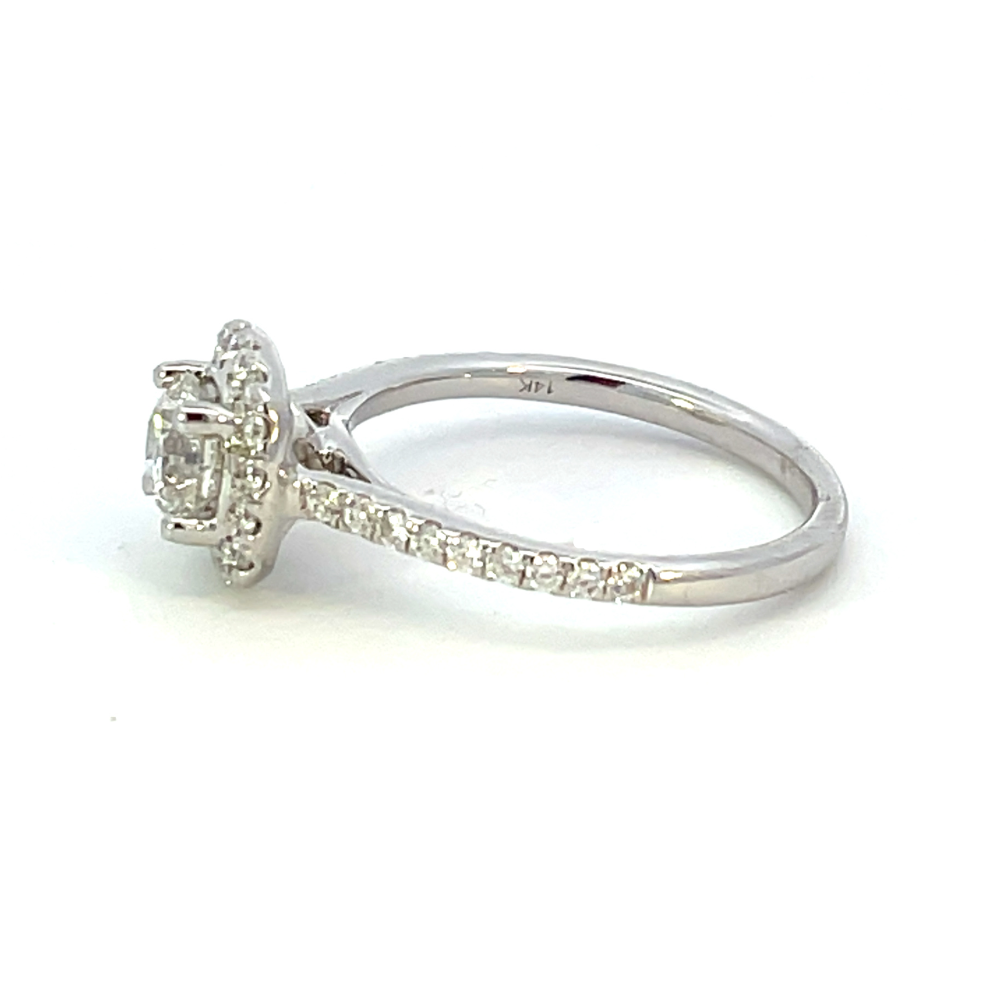 SallyK Cushion Halo Engagement Ring Side 2