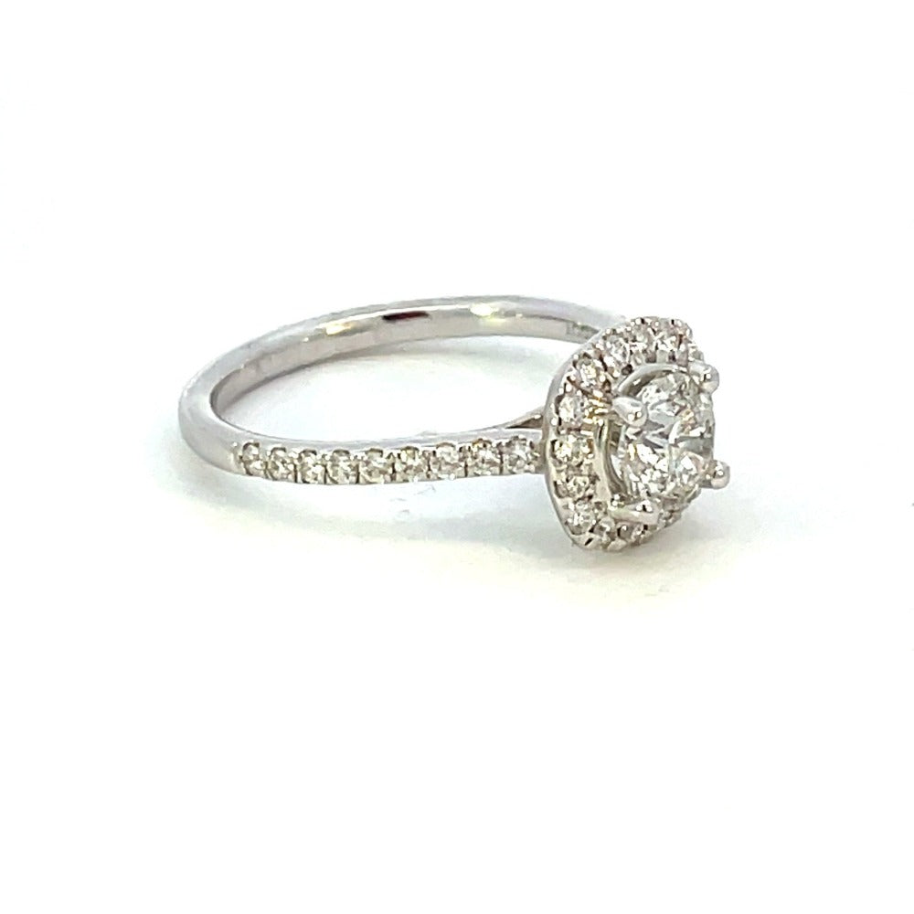 SallyK Cushion Halo Engagement Ring Side 1