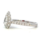 14KW Pear Shaped Lab Grown Diamond Ring with Halo 1.03 CTW side 2