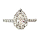 14KW Pear Shaped Lab Grown Diamond Ring with Halo 1.03 CTW