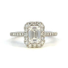 1.51 CTW Emerald Cut Lab Grown Diamond Engagement Ring with Halo