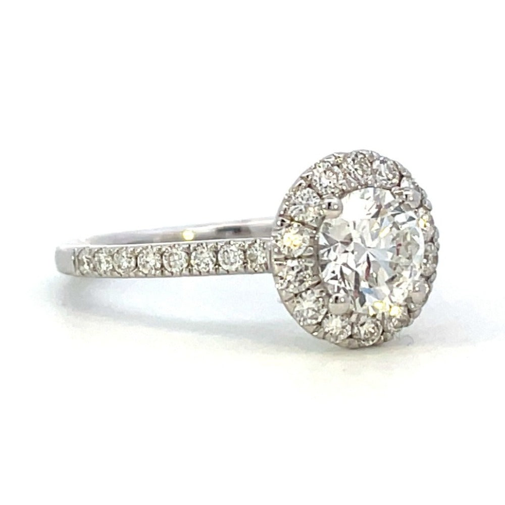 1.53 CTW Lab Grown Diamond Engagement Ring with Halo and Side Accents side 1