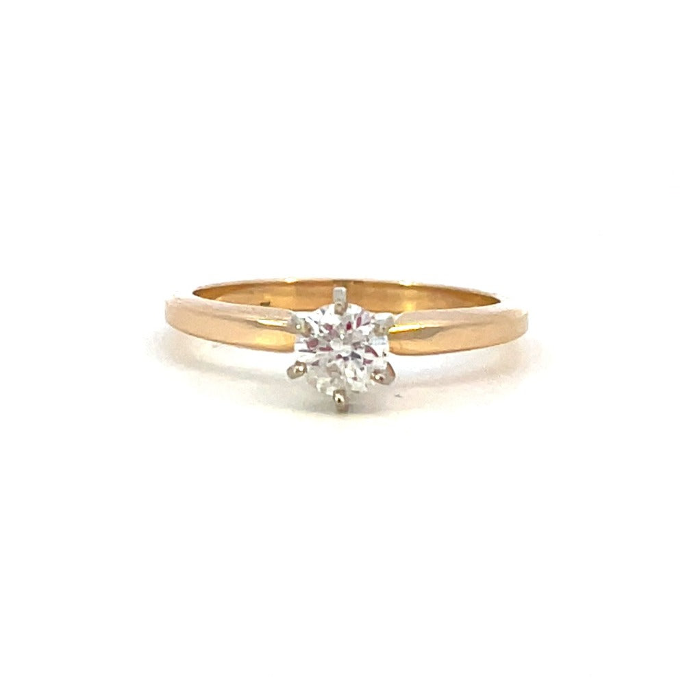 1/3 CT Round Brilliant Cut Diamond Solitaire Engagement Ring