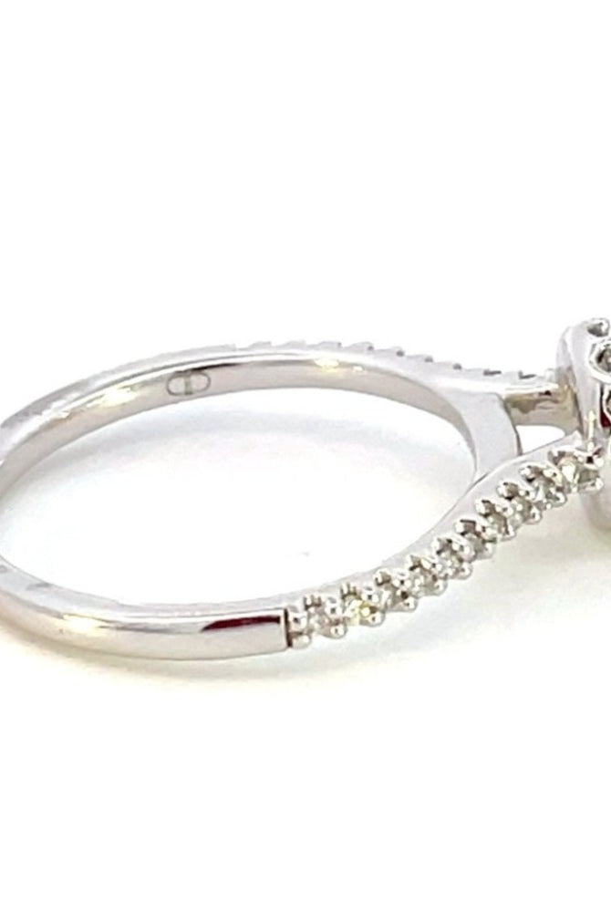 14KW Oval Diamond Engagement Ring with Halo 1/2 CTW side 1