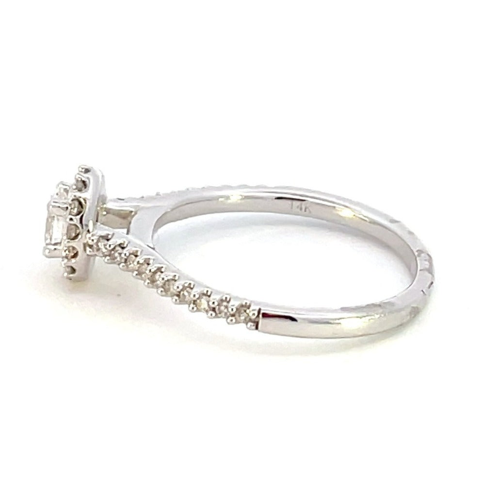 14KW Oval Diamond Engagement Ring with Halo 1/2 CTW side 2