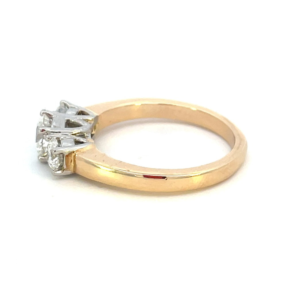 14KY 3-Diamond Engagement Ring 1 CTW side 2