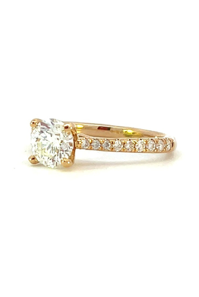SallyK 14K Yellow Gold Diamond Engagement Ring side 1