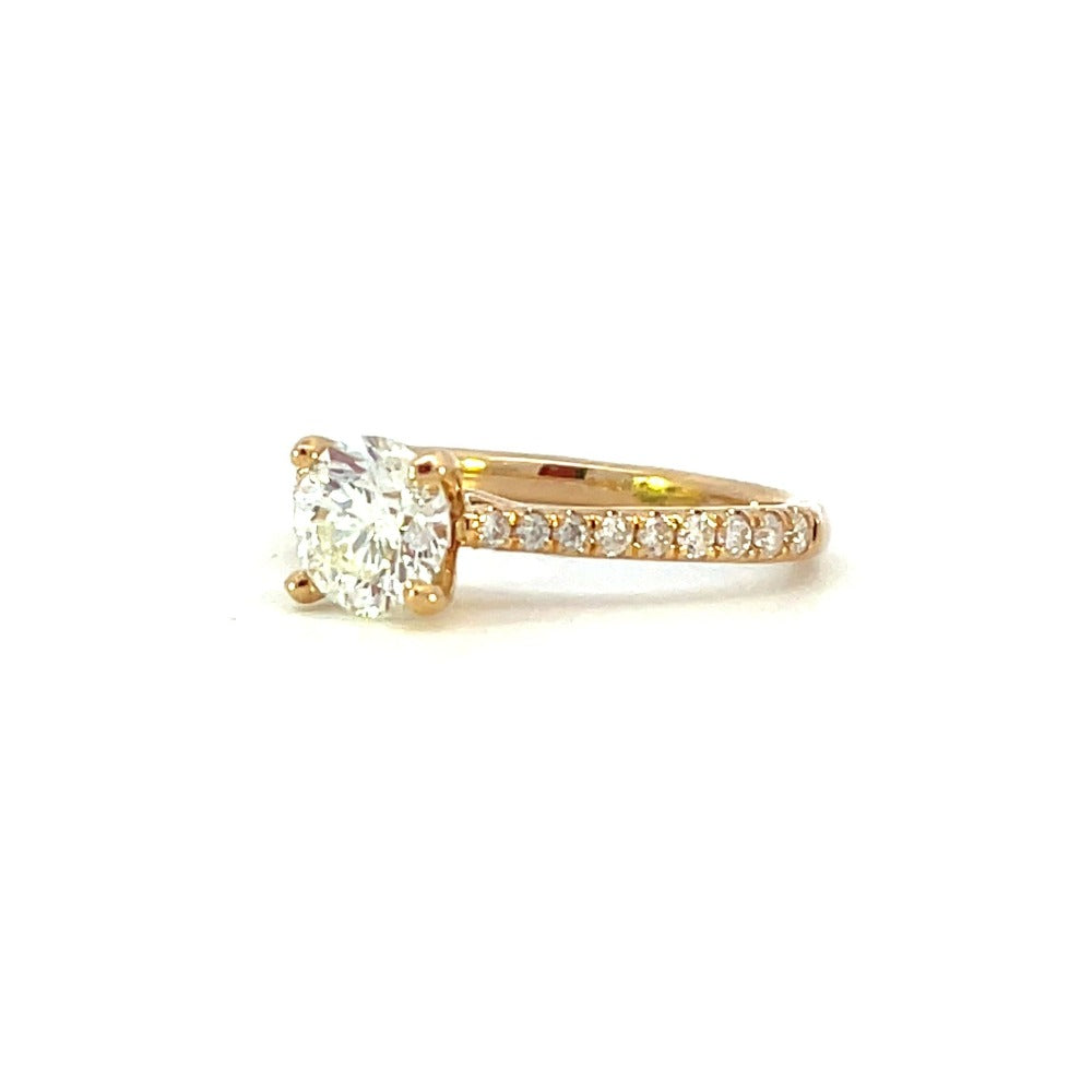 SallyK 14K Yellow Gold Diamond Engagement Ring side 1
