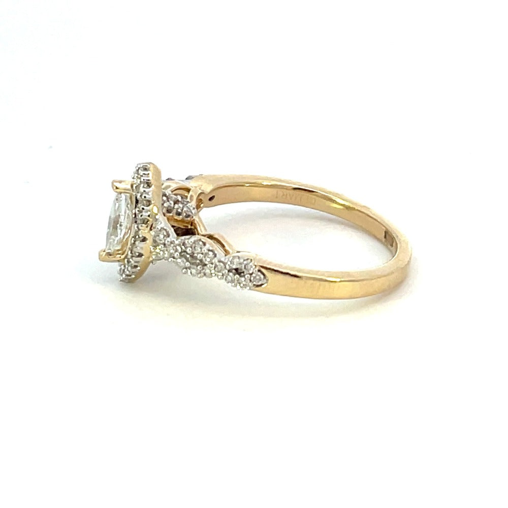14KY Criss-Cross Style Engagement Ring side 1