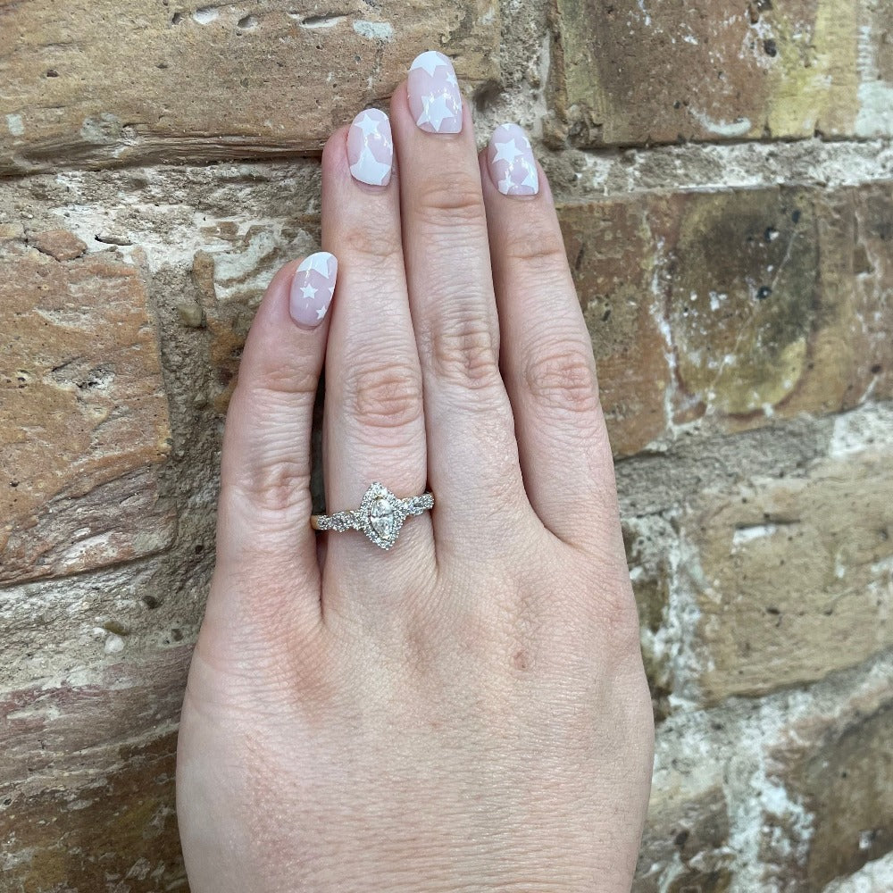 14KY Criss-Cross Style Engagement Ring on hand