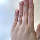 14kw 1ct round diamond solitaire engagement ring on model