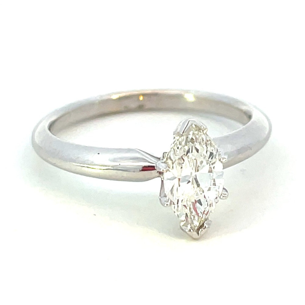 14KW Marquise Cut Diamond Solitaire Engagement Ring 1 CT side 1
