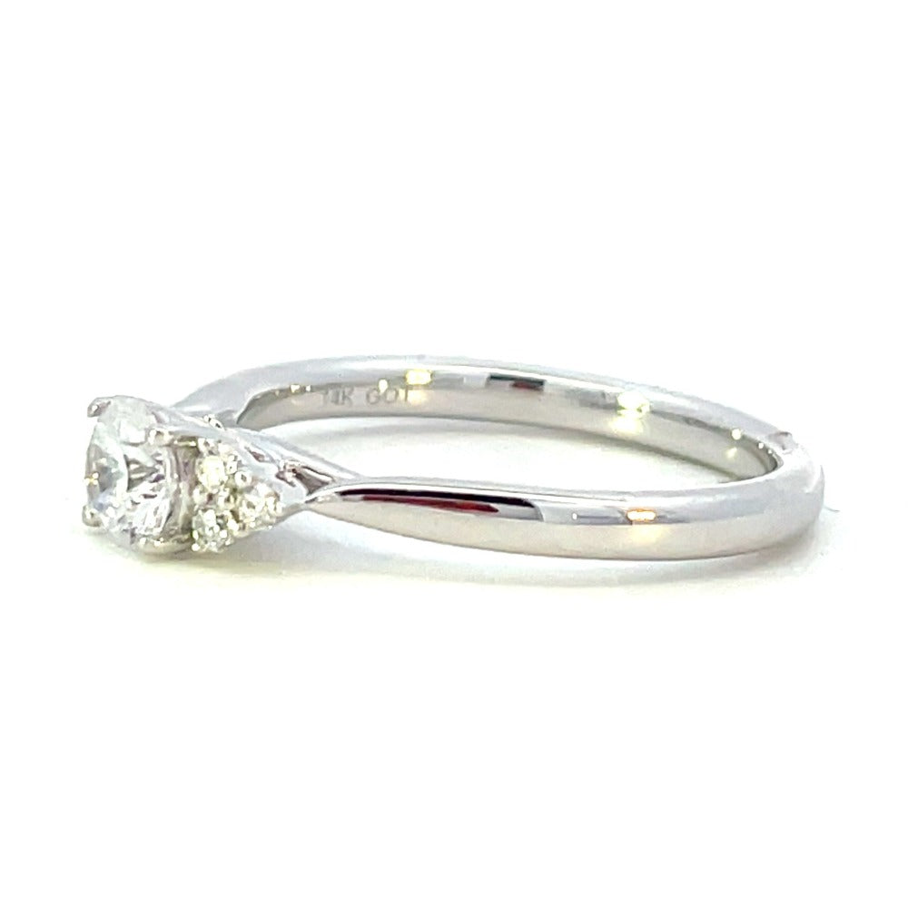 Semi-Set 14KW SallyK Diamond Engagement Ring with Accents 1/12 CTW side 2