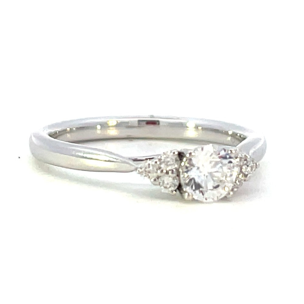 Semi-Set 14KW SallyK Diamond Engagement Ring with Accents 1/12 CTW side 1