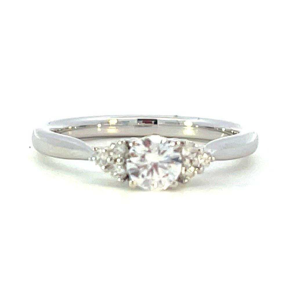 Semi-Set 14KW SallyK Diamond Engagement Ring with Accents 1/12 CTW