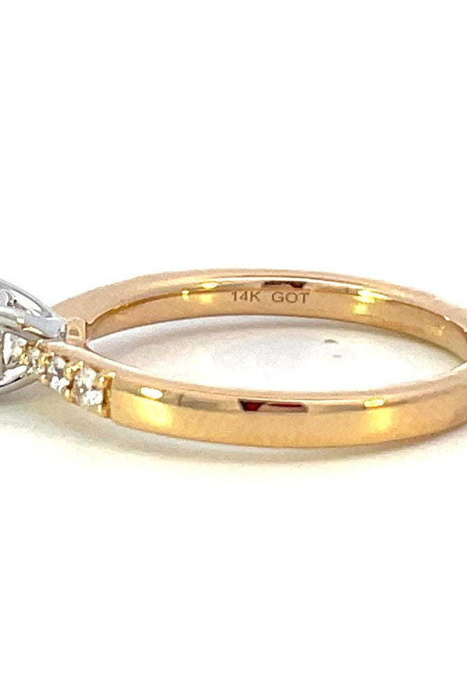 Semi-Set 14K Yellow Gold SallyK Diamond Accented Engagement Ring 1/10 CTW side 2