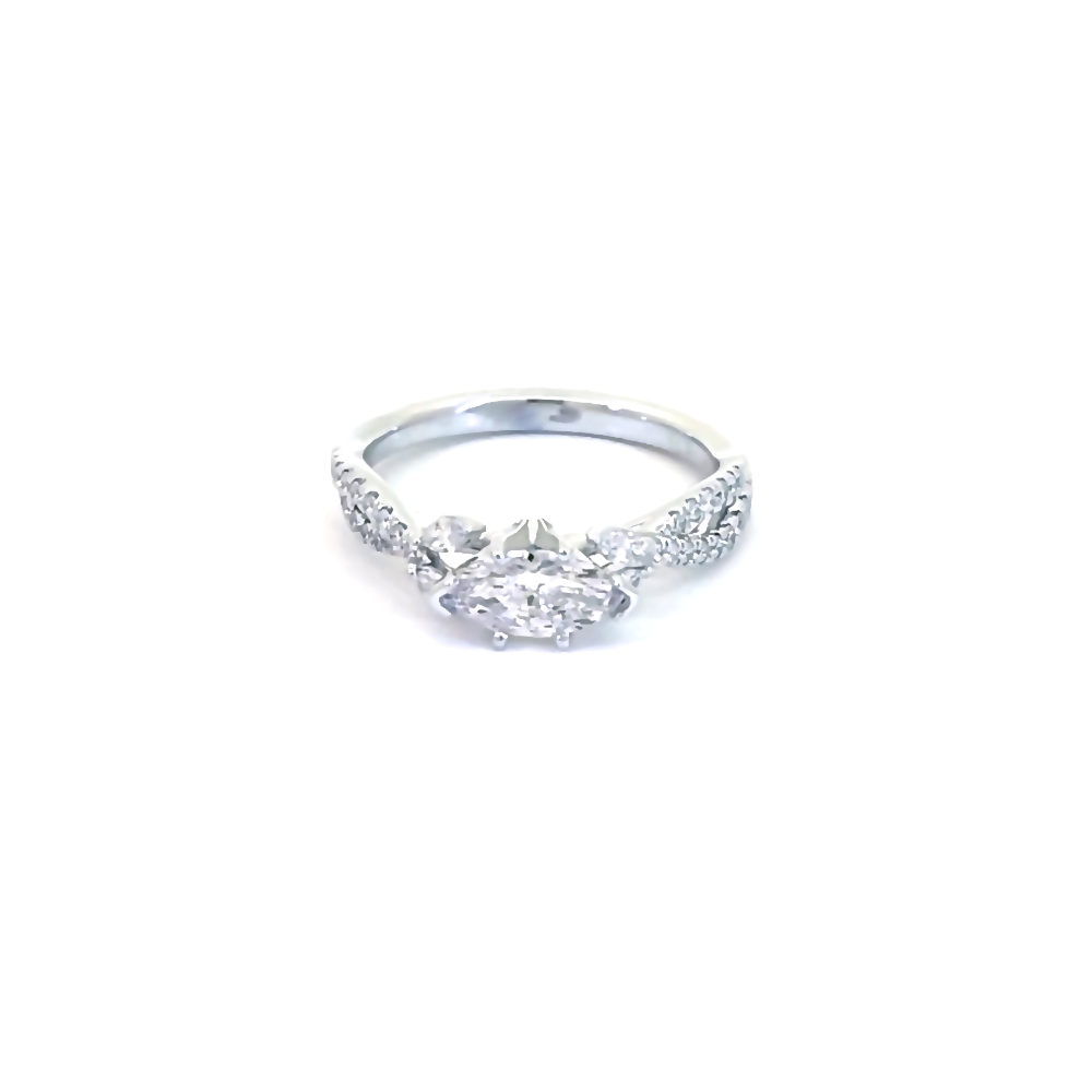 front view of sallyk marquise diamond engagement ring