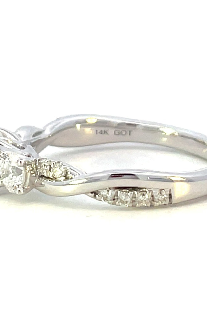 Semi-Set 14KW Sally K Diamond Engagement Ring with Twisted Shank 1/2 CTW side 2