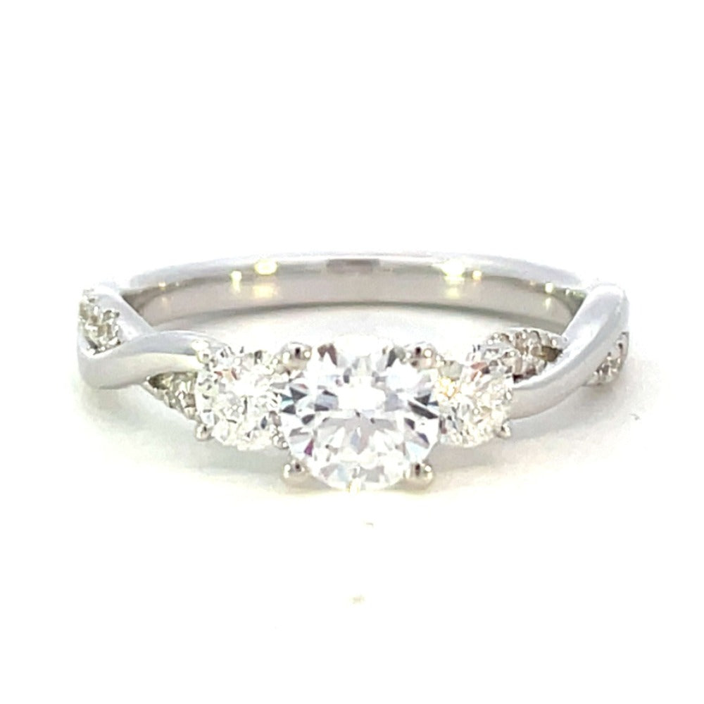 Semi-Set 14KW Sally K Diamond Engagement Ring with Twisted Shank 1/2 CTW