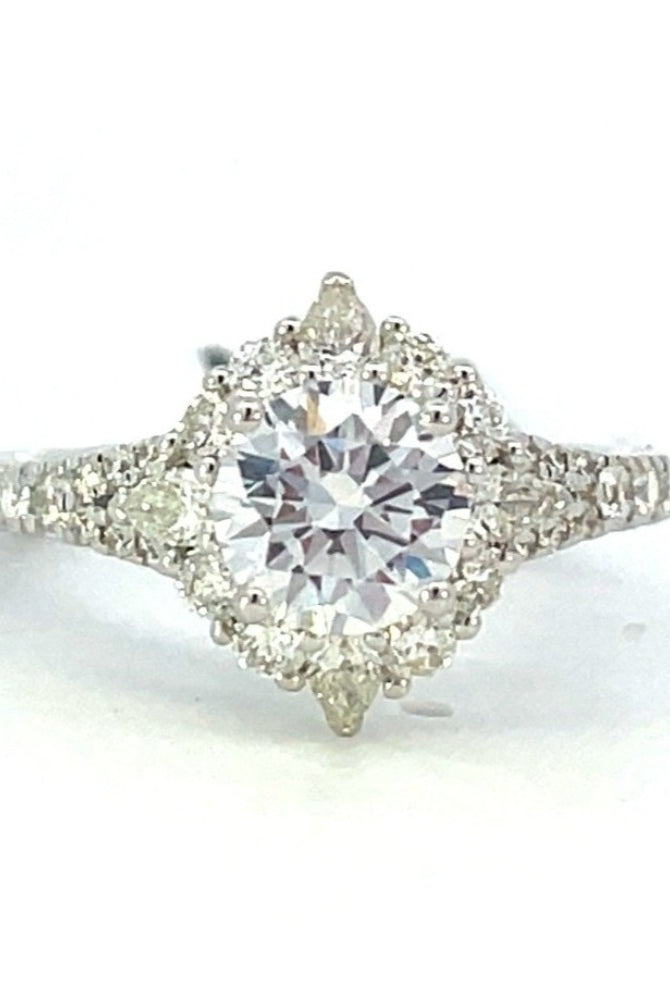 Semi-Set SallyK Diamond Accented Engagement Ring with Halo 5/8 CTW