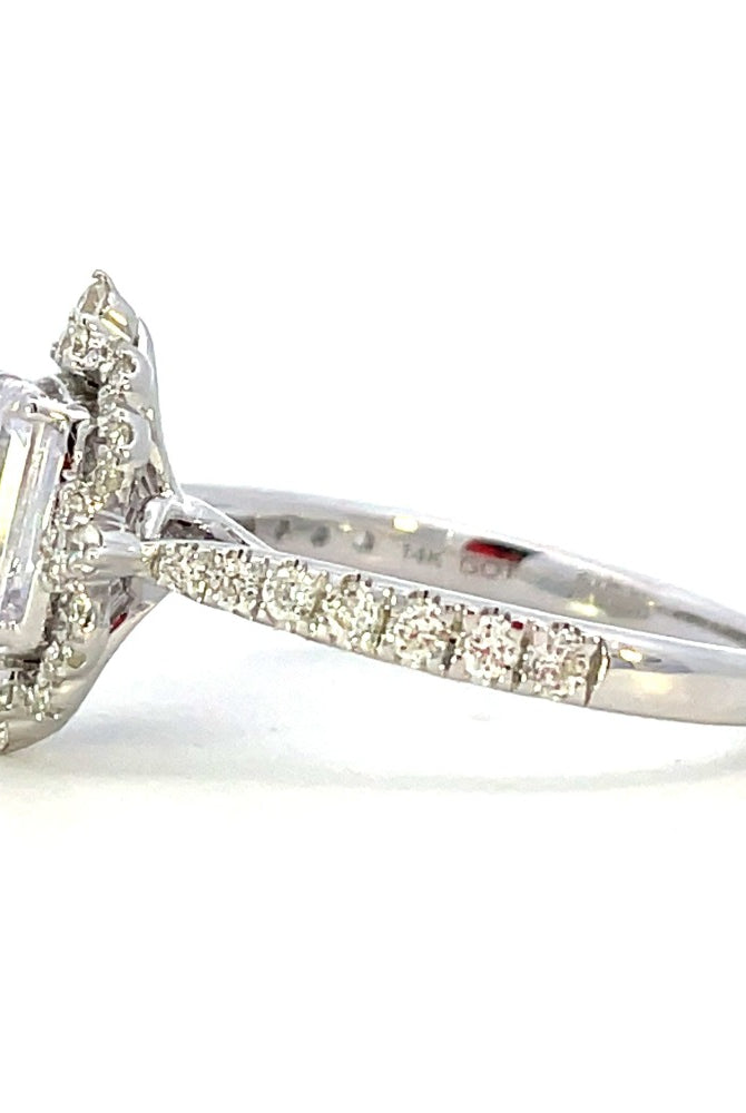 Semi-Set 14KW SallyK Vintage Inspired Diamond Engagement Ring 3/8 CTW side 2