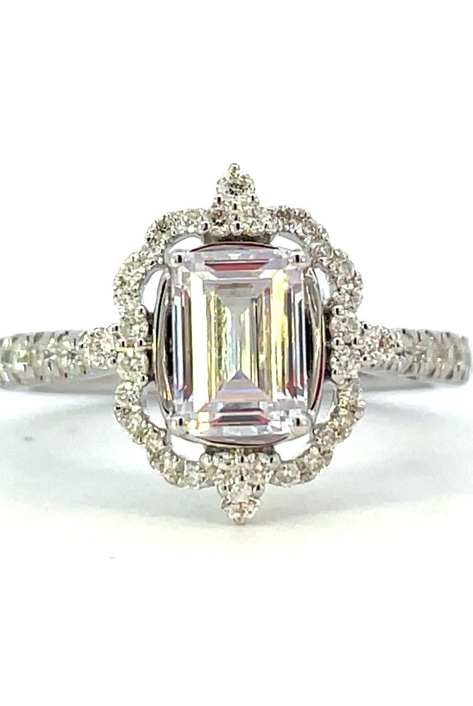 Semi-Set 14KW SallyK Vintage Inspired Diamond Engagement Ring 3/8 CTW