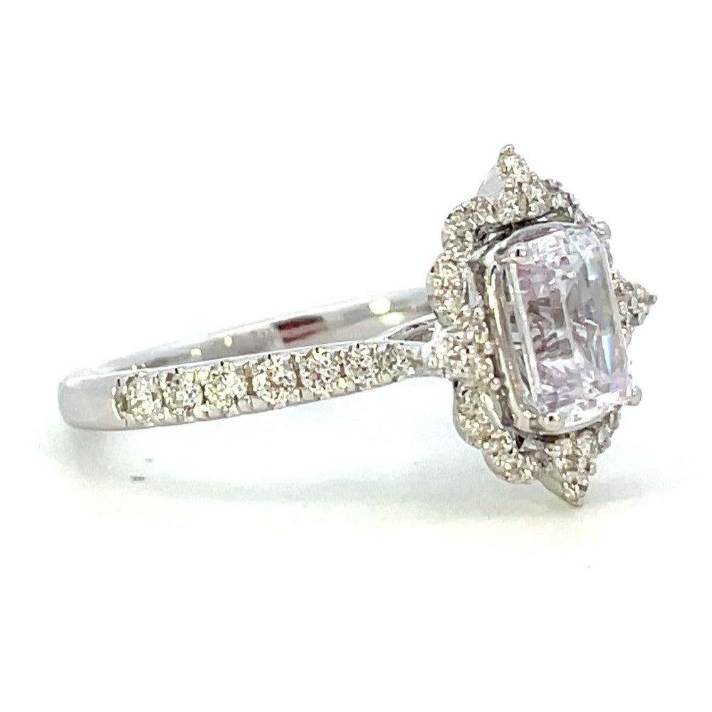 Semi-Set 14KW SallyK Vintage Inspired Diamond Engagement Ring 3/8 CTW side 1