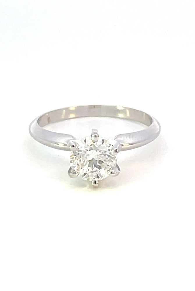 front view of 1.04 carat round diamond solitaire engagement ring