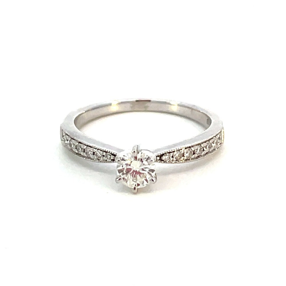 14K White Gold Diamond Engagement Ring