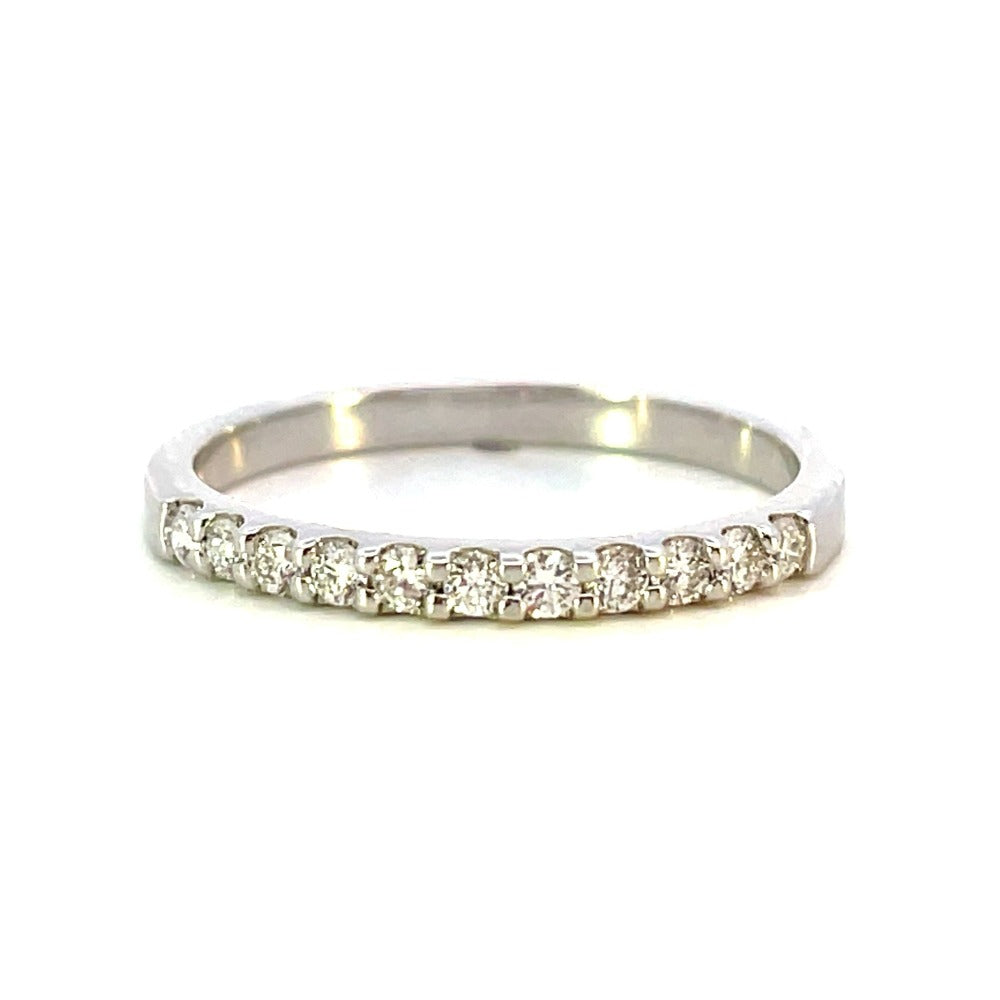 14K White Gold Shared Prong Diamond Band