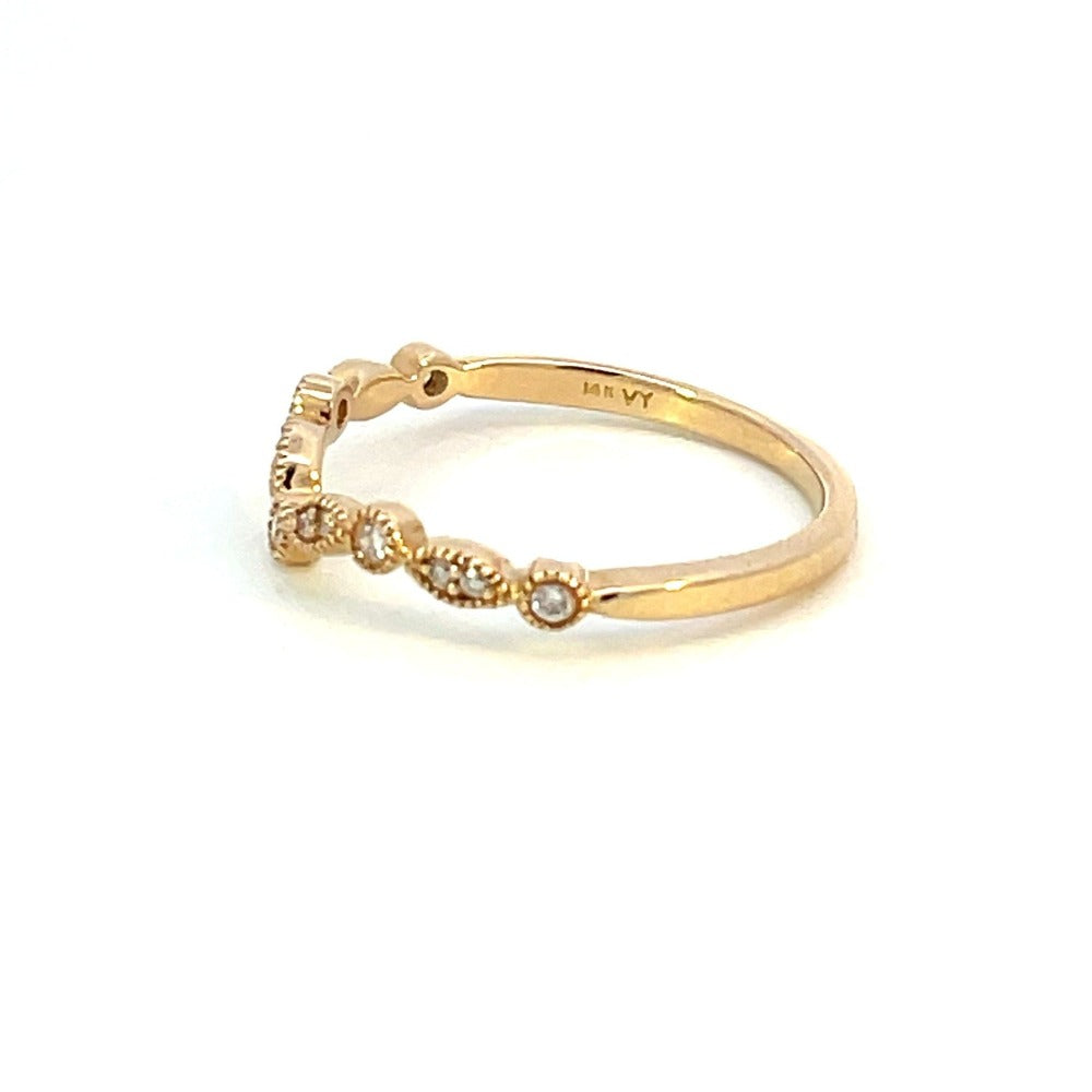 14K Yellow Gold Contour Wedding Band side
