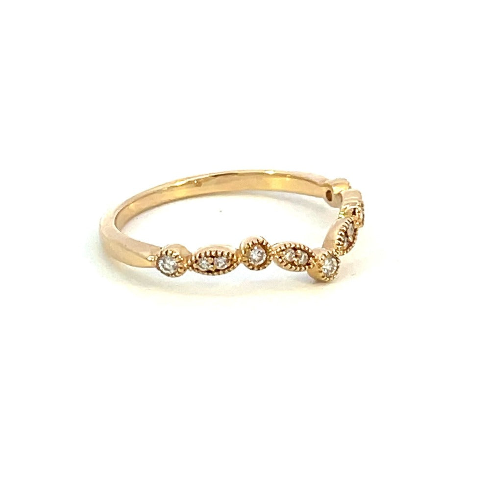 14K Yellow Gold Contour Wedding Band side