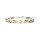 14KW Scallop Design Diamond Band 1/10CTW | Stackable Ring
