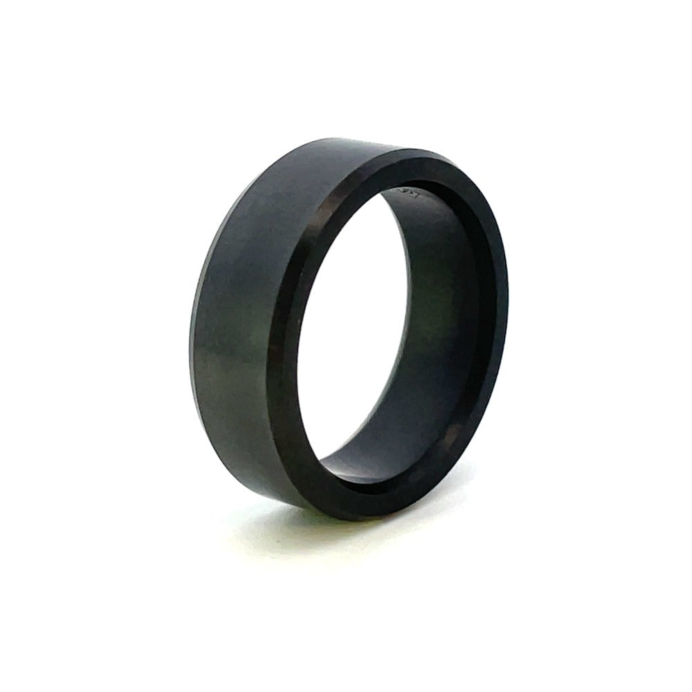 Men's 8mm Crushed Black Diamond Band look 2