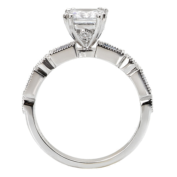 Princess Sapphire and Diamond Semi-Mount Ring
