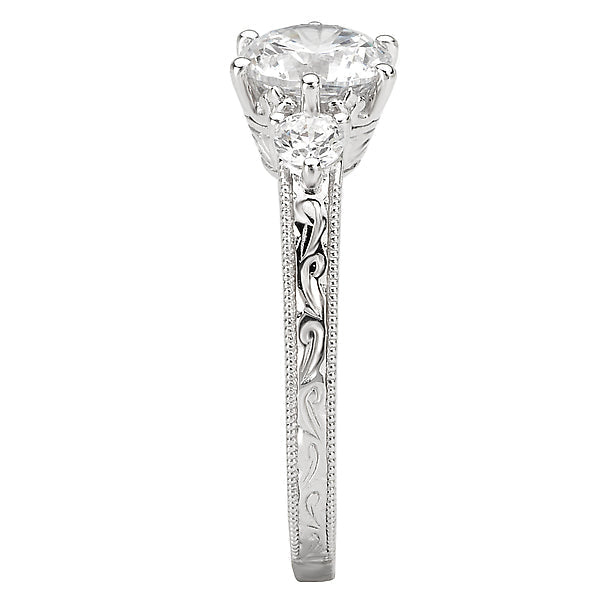 Round Vintage Semi-Mount Diamond Ring