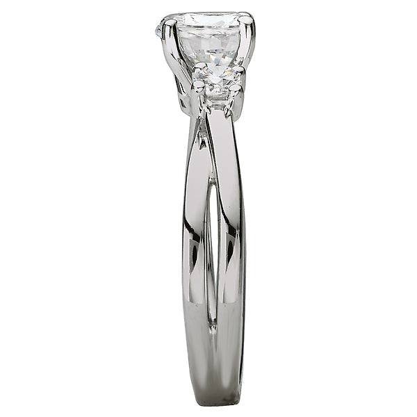 Round 3-Stone Semi-Mount Diamond Ring