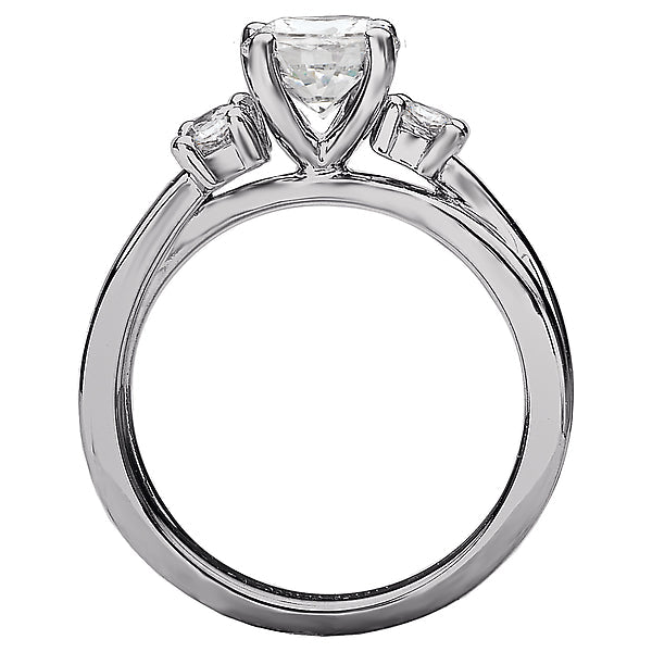 Round 3-Stone Semi-Mount Diamond Ring