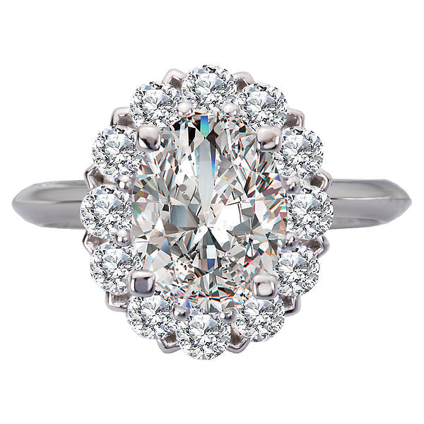 Oval Halo Semi-Mount Diamond Ring