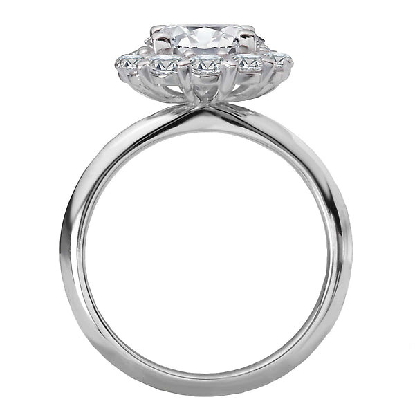 Oval Halo Semi-Mount Diamond Ring