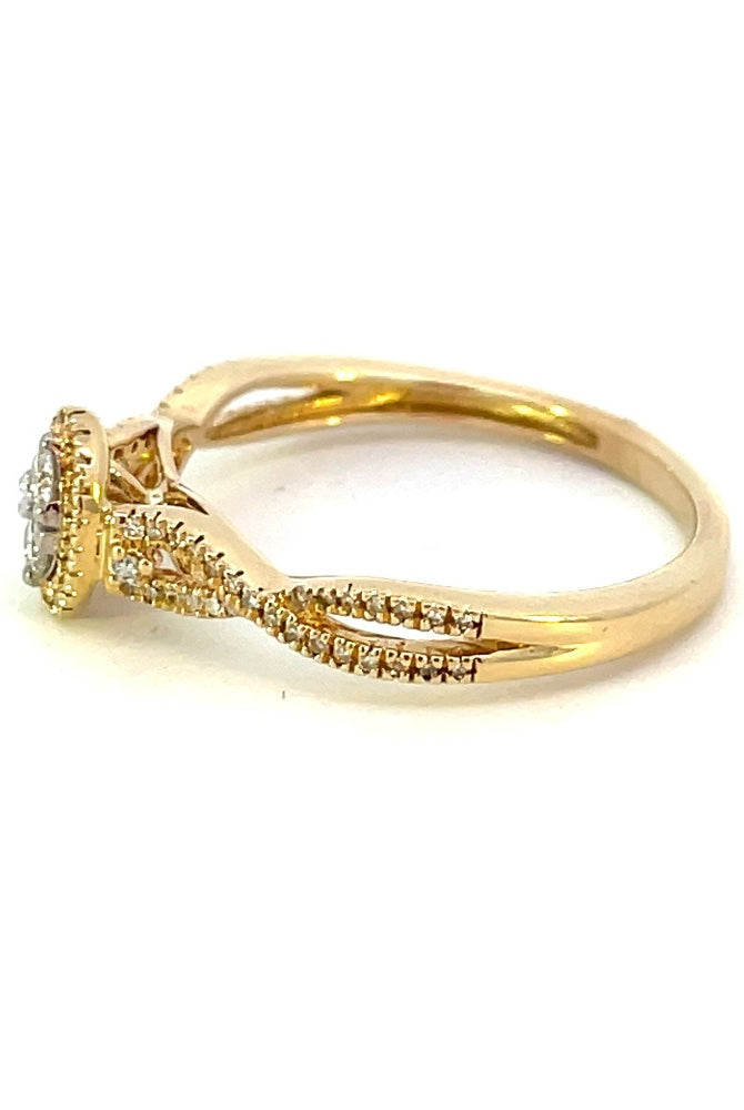 10K Yellow Gold Diamond Engagement Ring .17 CTW side 2
