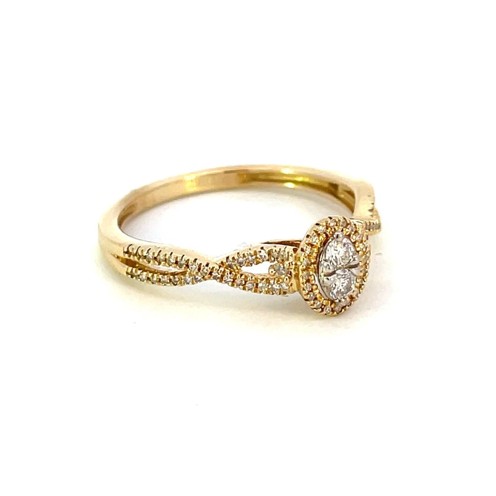 10K Yellow Gold Diamond Ring .17 CTW side 1
