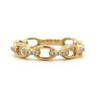 10K Gold and Diamond Chain Link Fashion Ring 1/10 CTW