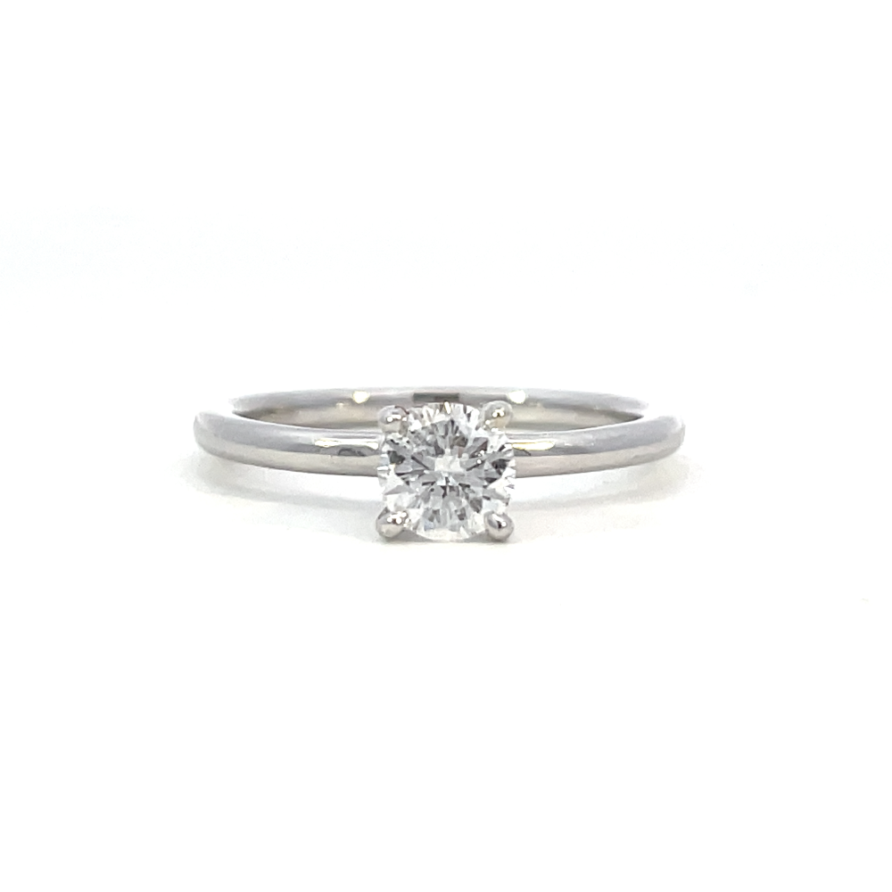 front view of 14kw SallyK Accented Solitaire Engagement Ring
