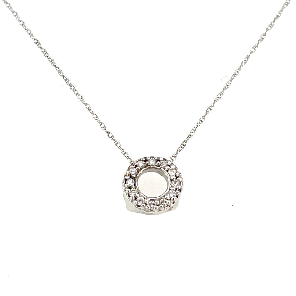 14KW Diamond Circle Pendant .15 CTW
