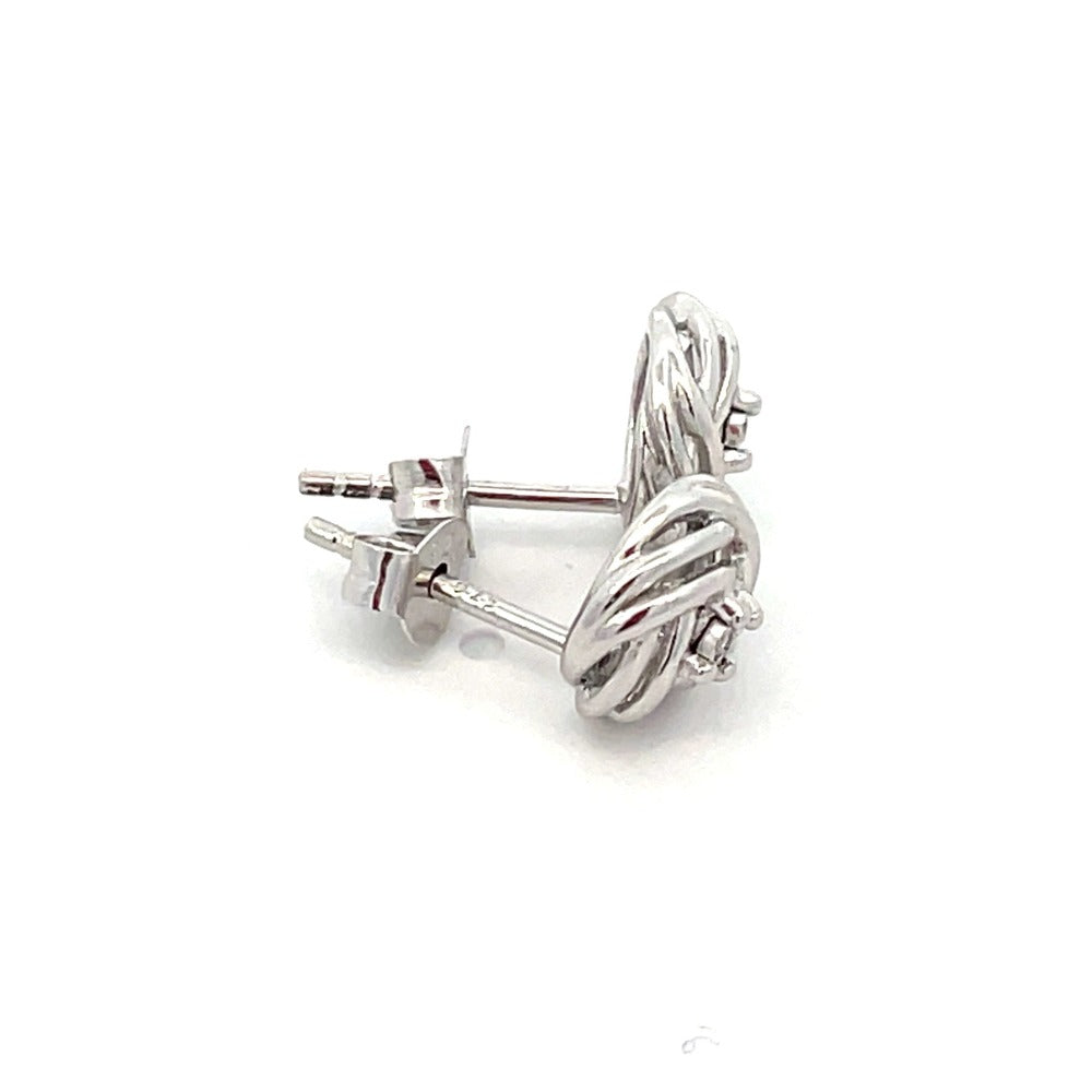 Sterling Silver Double Love Knot Earrings