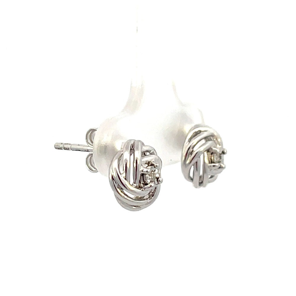 Sterling Silver Double Love Knot Earrings