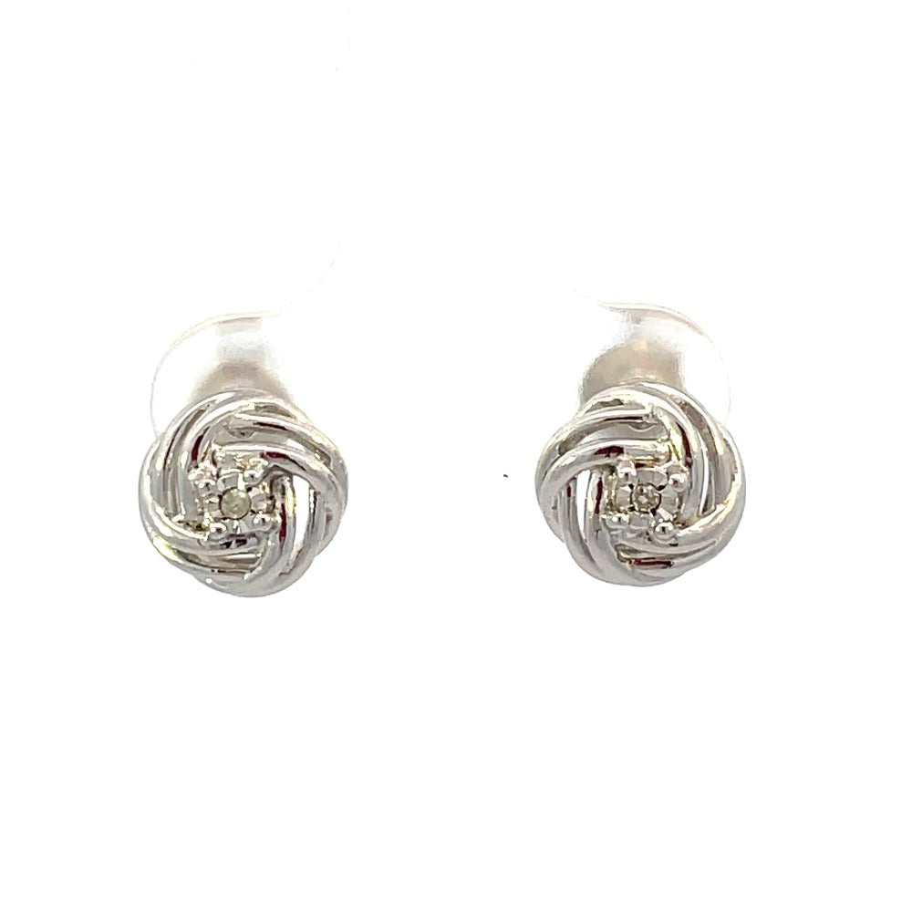 Sterling Silver Double Love Knot Earrings