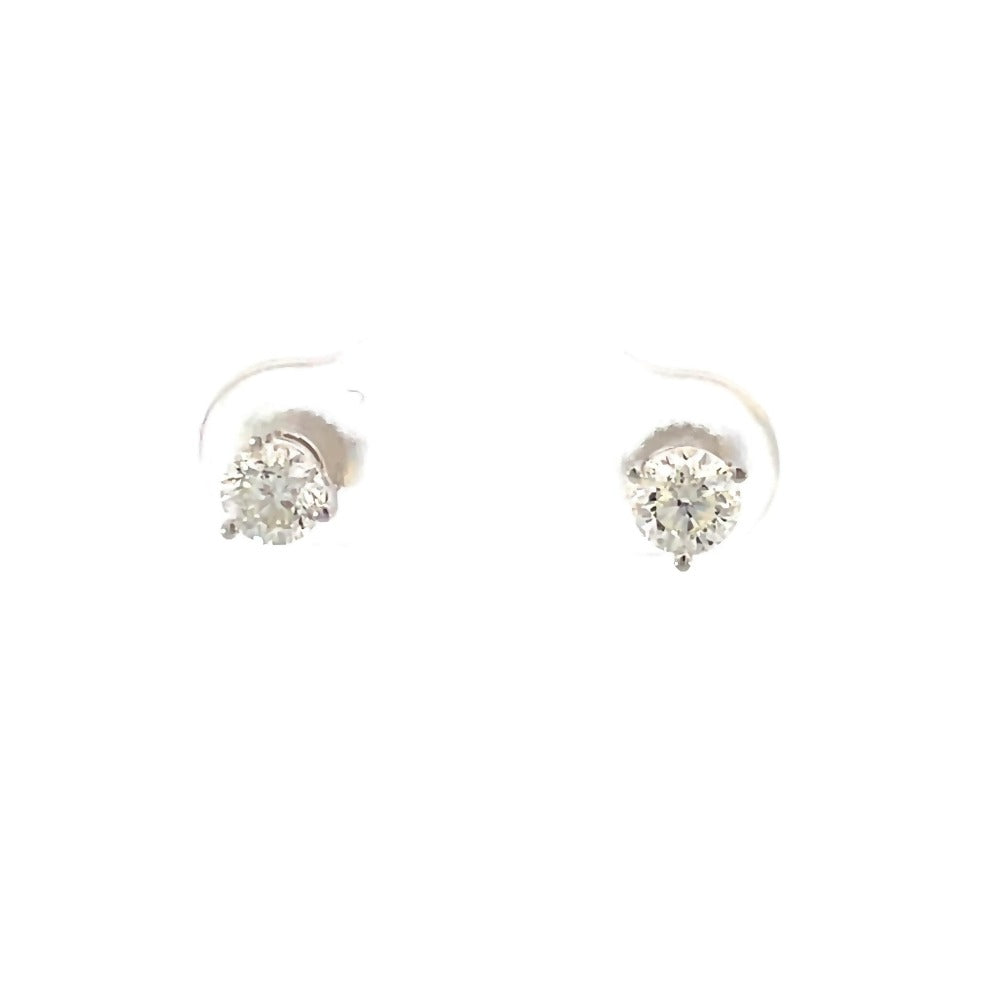 front view of 3/4ctw SallyK diamond stud earrings